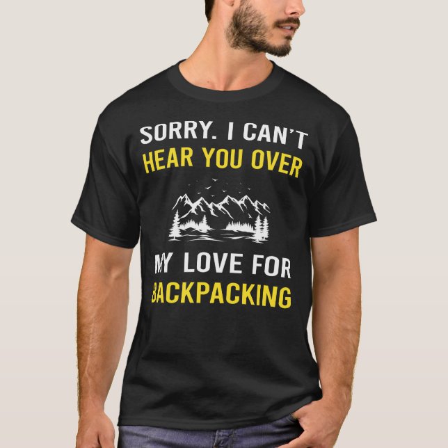 Hör du ryggsäck vandrare t shirt (Framsida)