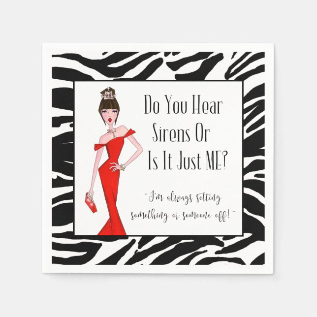 Hör du Sirens eller är det bara jag? Pappersservett (Framsidan)