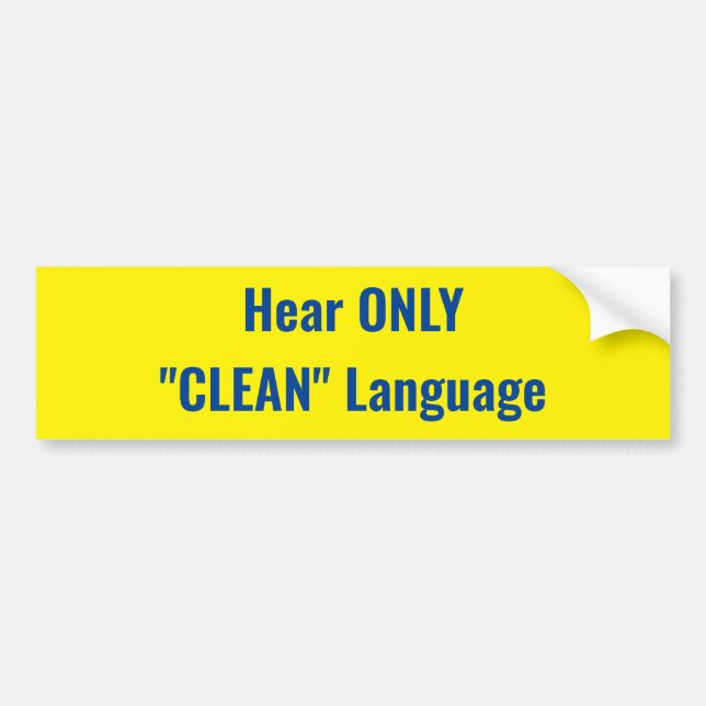 Hör ENDAST "det RENGÖRING" språket underteckna Bildekal (Framsidan)