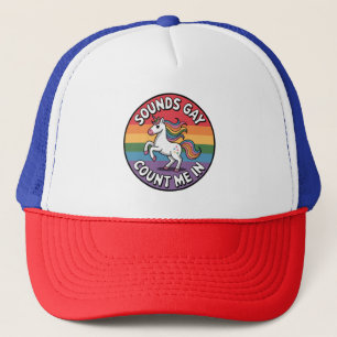 Hör gay, räkna mig Unicorn regnbågsflagga HBT Keps