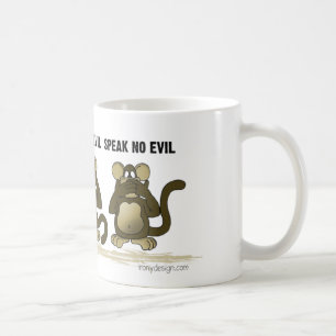 Hör inga ondskaapor kaffemugg