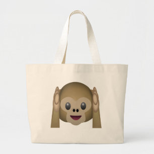 Hör ingen ond apa Emoji Jumbo Tygkasse