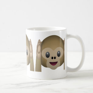 Hör ingen ond apa Emoji Kaffemugg