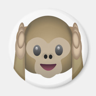 Hör ingen ond apa Emoji Magnet