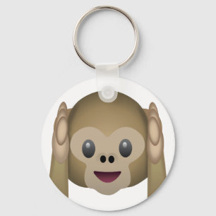 Hör ingen ond apa Emoji Nyckelring