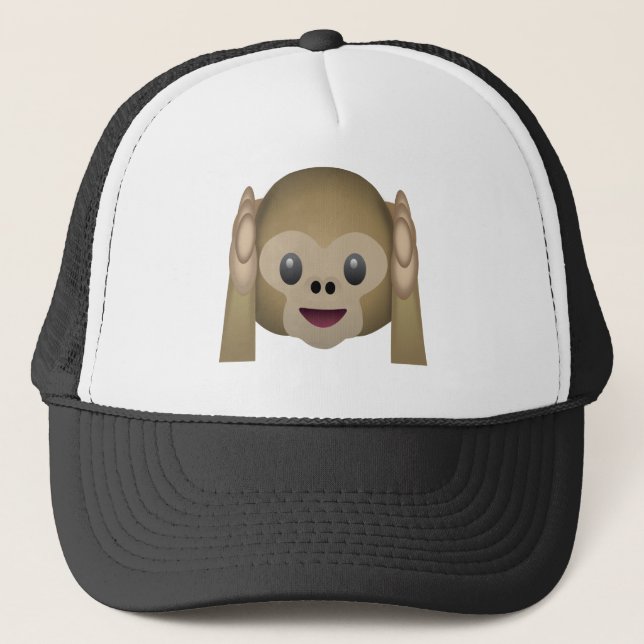 Hör ingen ond apa Emoji Truckerkeps (Framsida)