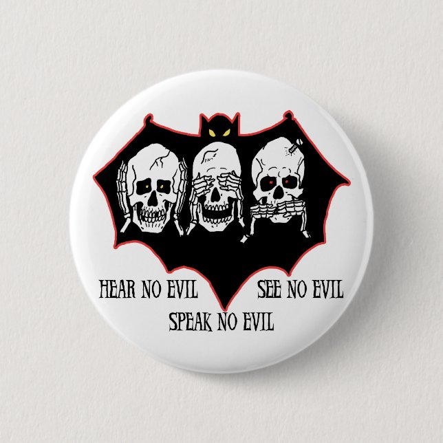 Hör ingen ondska, se ingen ondska, tala ingen knapp (Framsida)