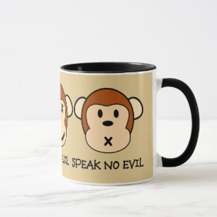 Hör ingen ondskaapadesign mugg