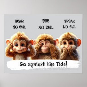 Hör inget ont Se inget ont tala inget ont Poster