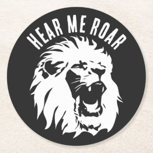 Hör mig Roar Lejonare Ansikte Underlägg Papper Rund