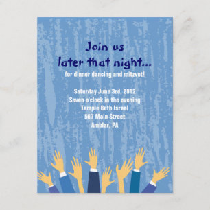 Hora Ordförande Dance Pub Bat mitzvah Party Card Inbjudningar