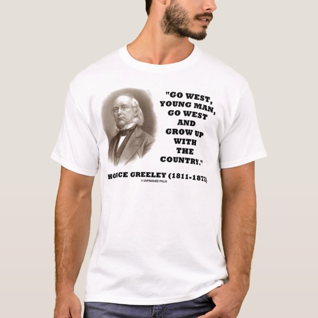 Horace Greeley går västra barn som manen går T-shirt (Framsida)