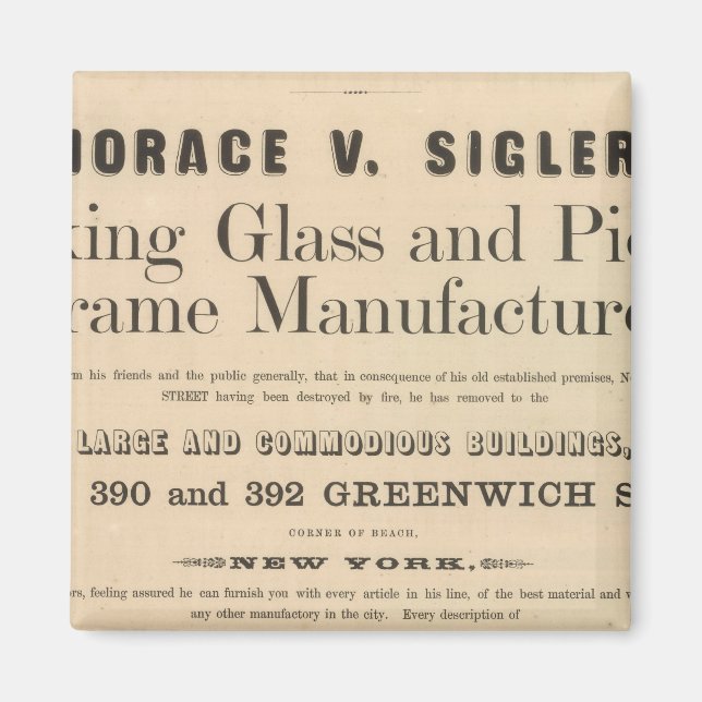 Horace V Sigler Magnet (Framsidan)