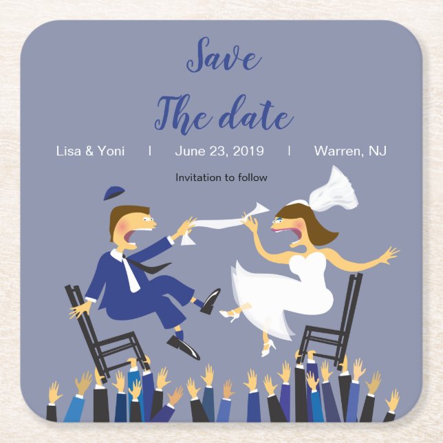 Horah-stol på en underlägg, anpassad underlägg papper kvadrat (Framsidan)