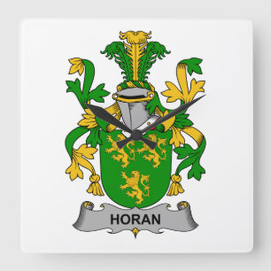 Horan familjvapensköld fyrkantig klocka