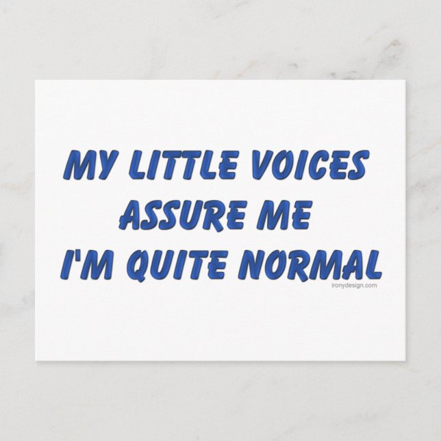 Hörande röster Humor Vykort (Framsida)