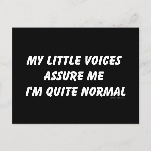 Hörande röster Humor Vykort (Framsida)