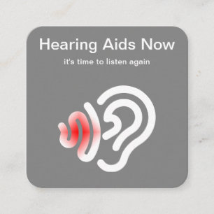 Hörapparat centrerar och Audiology Fyrkantigt Visitkort
