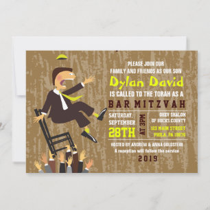 Horas ordförande Dance Pub Mitzvah bjudande in Inbjudningar