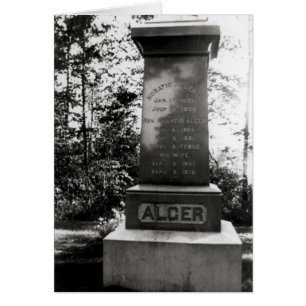 Horatio Algers grav i Natick, Massachusetts Hälsningskort