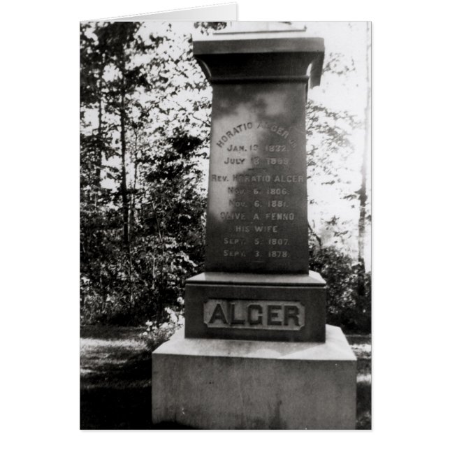 Horatio Algers grav i Natick, Massachusetts Hälsningskort (Framsidan)