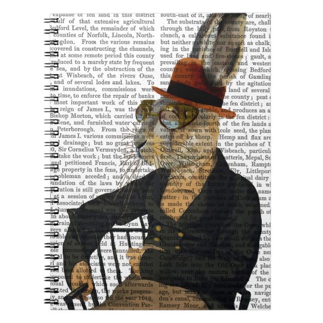 Horatio Hare på stol Anteckningsbok Med Spiral (Framsidan)