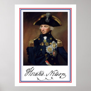 Horation Nelson-målning och autograf Poster