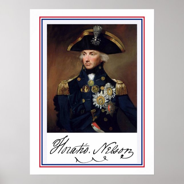 Horation Nelson-målning och autograf Poster (Framsidan)