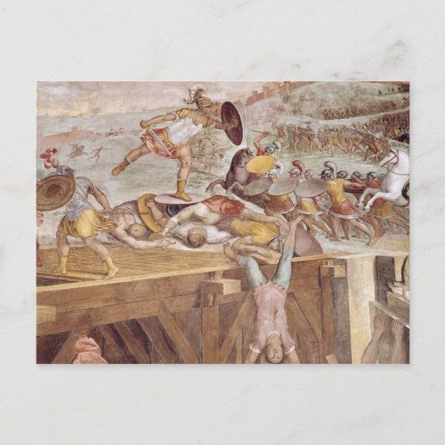 Horatius Cocles på Sublicianen överbryggar Vykort (Framsida)