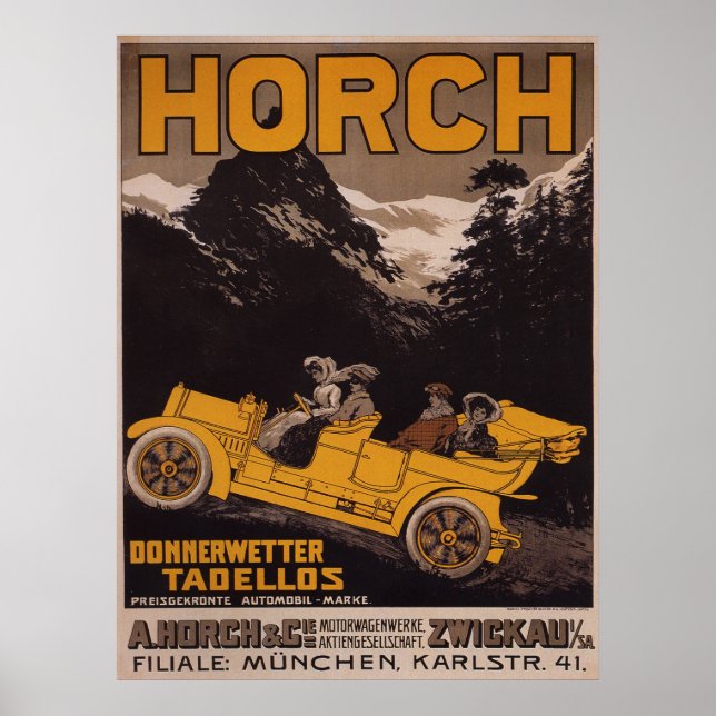 HORCH Automobile Advertising Poster (Framsidan)