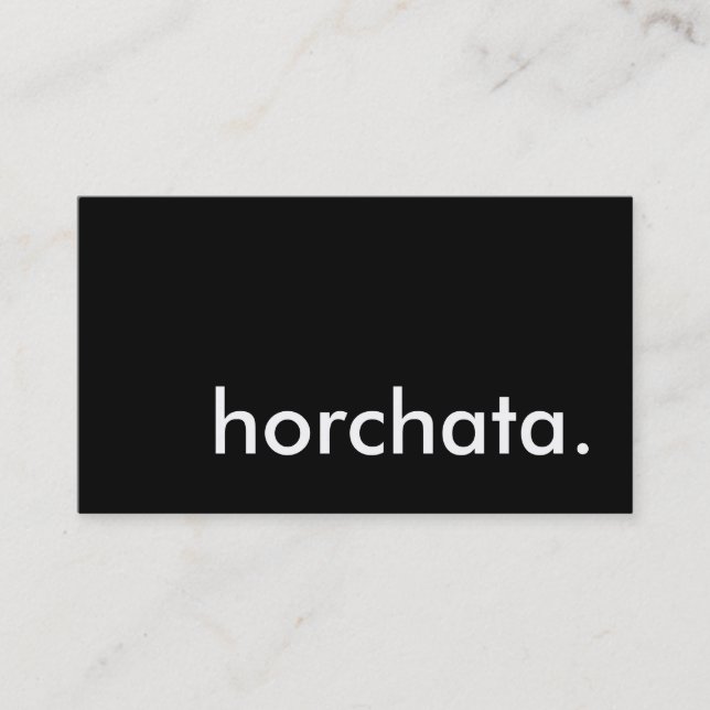Horchata. Visitkort (Framsida)