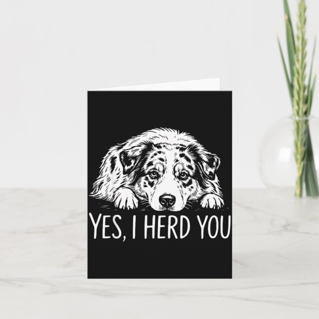 Hörd Linje Art Australian Shepherd Hundälskare Kort (Framsida)