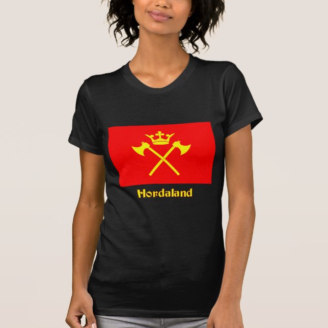 Hordaland flagga med namn tee shirt (Framsida)