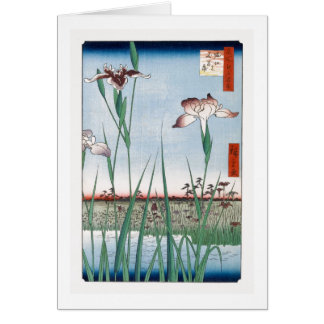Horikiri Iris Garden Hiroshige Japansk finkonst OBS Kort