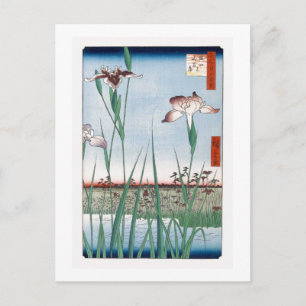 Horikiri Iris Garden Hiroshige Japansk finkonst Vykort