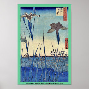 Horikiri iristrädgård vid Ando, Hiroshige Ukiyoe Poster