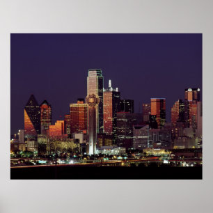 Horisont av Dallas, Texas Poster