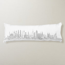 Horisont av världen (svart + Vit) Kroppskudde