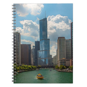Horisont Chicago Anteckningsbok Med Spiral