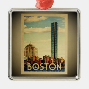Horisont för Boston prydnadvintage resor Julgransprydnad Metall