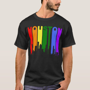 Horisont för Houston Texas gay prideregnbåge Tee Shirt