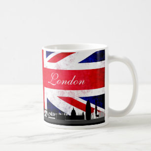 Horisont för London UK flaggastad Kaffemugg