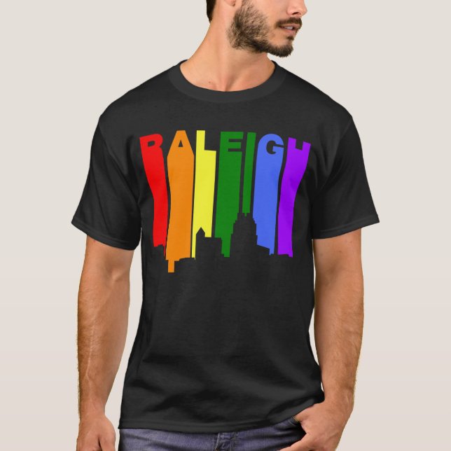 Horisont för Raleigh North Carolina gay T Shirt (Framsida)