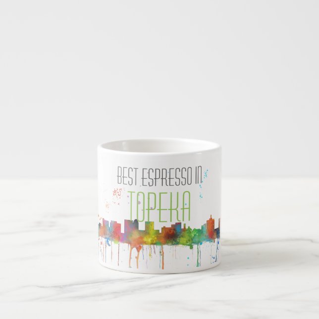HORISONT för TOPEKA KANSAS - espressomuggar (Framsidan)