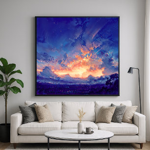 Horisont Glow - Illustration Atmospheric Art Stil Poster