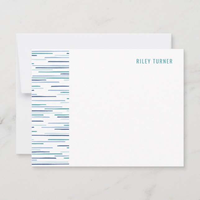 Horisont Linjer Stationery Note Card - Bassäng Spara Datumet (Framsida)