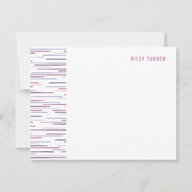 Horisont Linjer Stationery Note Card - Fuchsia Spara Datumet (Framsida)
