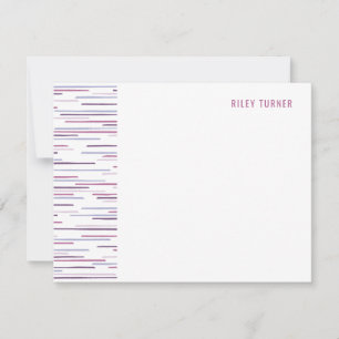Horisont Linjer Stationery Note Card - Fuchsia Spara Datumet