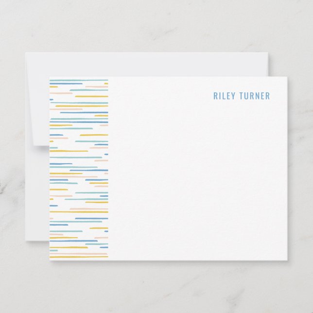 Horisont Linjer Stationery Note Card - Kornblomma Spara Datumet (Framsida)