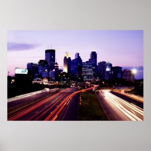 Horisont på skymningen, Minneapolis, Minnesota Poster